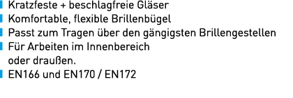 ￼ Kratzfeste + beschlagfreie Gl ser ￼ Komfortable, flexible Brillenb gel ￼ Passt zum Tragen ber den g ngigsten Brill...