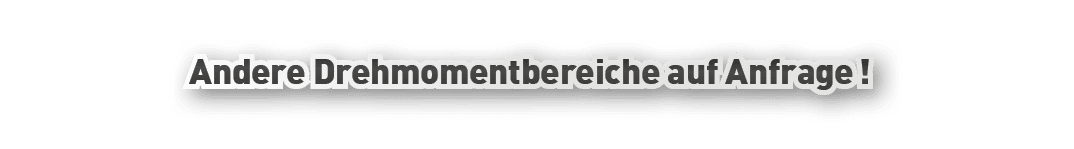 Andere Drehmomentbereiche auf Anfrage !