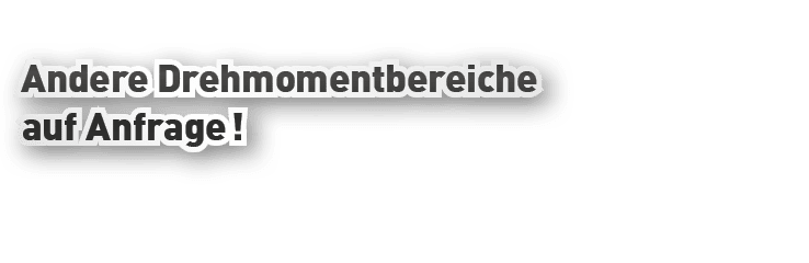 Andere Drehmomentbereiche auf Anfrage !